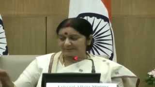 Watch First Media Briefing By External Affairs Minister (September 08, 2014) Video