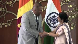 Watch External Affairs Minister meeting with Foreign Minister Mangala Samaraweera of  Sri Lanka Video