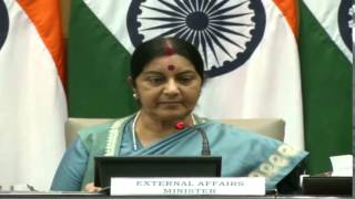 Watch Media Briefing By External Affairs Minister (August 22, 2015) Video
