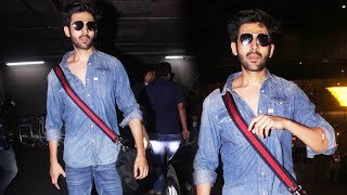 Watch Kartik Aaryan Spotted At Mumbai Airport Video