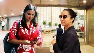 Watch Lara Dutta And Shraddha Kapoor Spotted At Mumbai Airport Video
