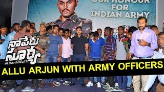 Watch Naa Peru Surya Naa Illu India Movie Press Meet With Army Officers | Allu Arjun Video