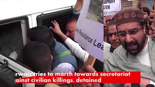 Watch Mirwaiz tries to march towards secretariat against civilian killings, detained Video