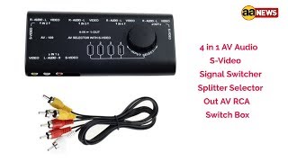 Watch 4 in 1 AV Audio S-Video Signal Switcher Splitter Selector Out AV RCA Switch Box à¤µà¤¿à¤¡à¤¿à¤¯à¥‹ à¤¸à¥à¤µà¤¿à¤šà¤° Video