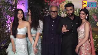 Watch Janhvi Kapoor & Khushi Kapoor With Brother Arjun Kapoor At Sonam Kapoor GRAND Reception Party Video