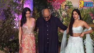 Watch Jahvi Kapoor & Khushi Kapoor GRAND Entry At Sonam Kapoor Reception Party Video
