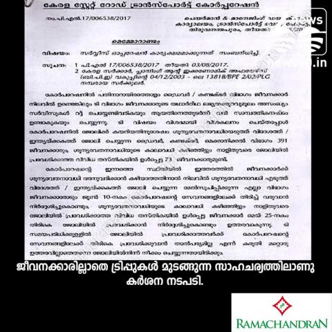 Watch KSRTC strong action against employees Video