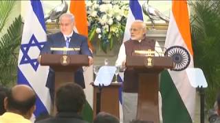 Watch PM Modi & Israeli PM Benjamin Netanyahu at Joint Press Statement Video