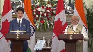 Watch Exchange of Agreements & Press Statements: State Visit of Prime Minister of Canada to India Video