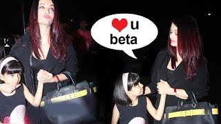 Watch Aishwarya Rai With Daughter Aaradhya Leaves For CANNES 2018, Spotted At Airport Video