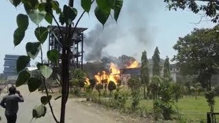 Watch Chemical company catches fire in Vapi GIDC Video