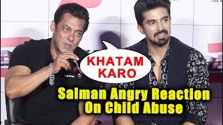 Watch Salman Khan Angry Reaction On CHILD ABUSE | Race 3 Trailer Launch Video