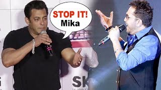 Watch ANGRY Salman Khan SHOUTS At Mika Singh At Race 3 Trailer Launch Video