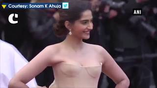 Watch Sonam Kapoor shines in nude gown at Cannes Video