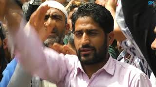 Watch Employees protest in Srinagar against pending wages Video