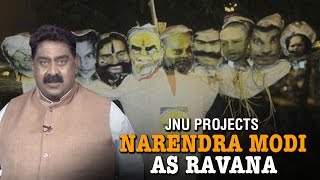 Watch Modi as 'Ravana' | JNU Dussehra Celebration by burning Narendra Modi & Amit Shah effigy Video