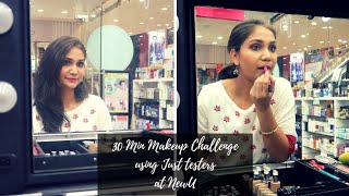 Watch 30 Minute Makeup Challenge Using just Testers at NewU India | Nidhi Katiyar Video