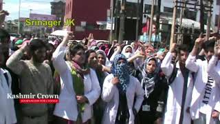Watch Video|BUMS Doctors Stage Protest In Srinagar,Demand Inclusion In Bridge Course(By Shuja Baqal) Video