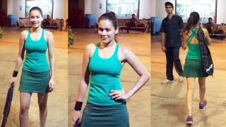 Watch Waluscha De Sousa Spotted At Bandra Gymkhana For Tennis Session Video