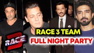 Watch RACE 3 Team FULL NIGHT PARTY | Salman Khan, Anil Kapoor, Saqib Saleem, Bobby Deol Video