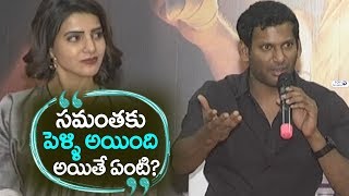 Watch Hero Vishal about Samantha Akkineni | Abhimanyudu Telugu Press meet | Top Telugu TV Video
