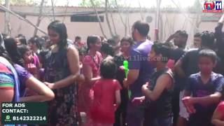 Watch RAIN DANCE HOLI AT ZEK COLONY SR NAGAR PS LIMIT TV11 NEWS 13TH MAR 2017 Video
