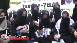 Watch Video|Kashmir Tehreek Khawateen Protest In Favour Of Asiya And Nelofar In Srinagar. Video