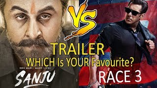 Watch SANJU Trailer Vs RACE 3 Trailer I Which Is Your Favourite? Video
