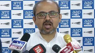 Watch AAP Leader Dilip Pandey Briefs Media on CBI raid at Satyendra Jain's House Video