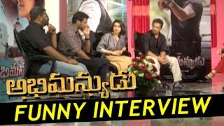 Watch Abhimanyudu Movie Team Funny Interview | Samantha | Vishal | Arjun Video