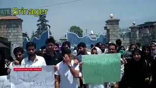 Watch Kashmir University Students Protest Against Warden And Authorities For Expelling Student. Video