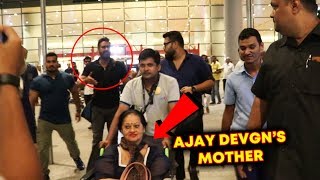 Watch Ajay Devgn GETS ANGRY At Airport As Crowd Blocks The Way Video