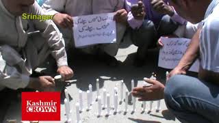Watch Casual labours of PHE department delivered candle protest regarding release of salary before eid.. Video