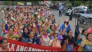 Watch Anganwari workers continue protest to press for demands Video