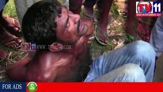 Watch DRUNKARD BEATEN BY PEOPLE AT ADILABAD ,NEERMAL TV11 NEWS 8TH SEP 2017 Video