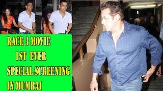 Watch RACE 3 First Special Screening In MUMBAI Salman Bobby MS Dhoni Sakshi  And Many More Video