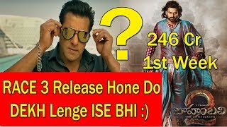 Watch Will RACE 3 Beat Baahubali 2 First Week Collection Record In Hindi Version? Video
