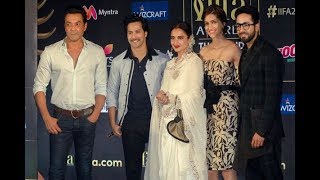 Watch 19th IIFA Awards 2018: Rekha, Bobby Deol, Varun Dhawan Kriti Sanon, Ayushmann Khurrana Video