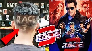 Watch RACE 3 HAIR-CUT By Salman Khan's Die-Hard Fan In Mumbai Video