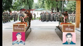 Watch Army pays tribute to rifleman Aurangzeb who was abducted and killed by militants in Pulwama Video