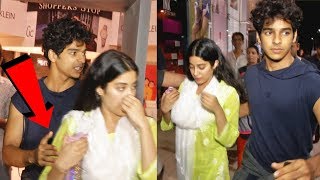 Watch Ishan Khattar PROTECTS Janhvi Kapoor From Fans At Night Video