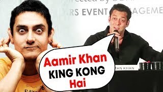 Watch Salman Khan Makes Fun Of Aamir Khan | Dabangg The Tour Reloaded 2018 Video