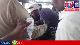 Watch CAR HITS BIKE | 2 INJURED IN BELLAMPALLI , MANCHERIAL DIST | Tv11 News | 24-02-2018 Video