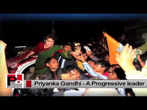 Watch Priyanka Gandhi Vadra - a real mass leader  with a special ability to connect with masses Video