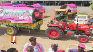 Watch Pocharam Srinivas Reddy Face To Face | 100 Tractors Rally For TRS Public Meeting | Banswada | iNews Video