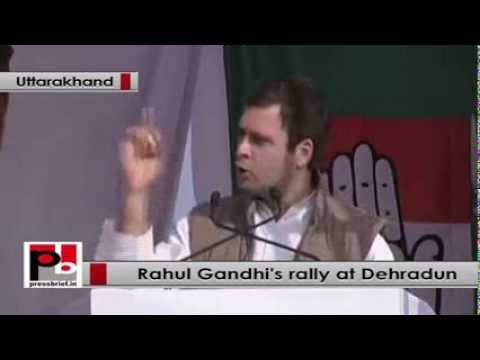 Watch Rahul Gandhi at Dehradun- Gujarat developed due to its people not because of one individual Video