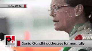 Watch Sonia Gandhi addresses 'Kisaan Mazdoor Samman' rally, targets PM Modi Politics Video Video