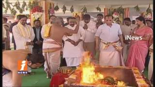 Watch Governor Narasimhan And CM KCR Inaugurated Staff Building Blocks At Raj Bhavan  | iNews Video