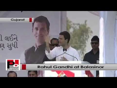 Watch Rahul Gandhi- Gujarat is indeed shining but only for 10-15 rich industrialists Video