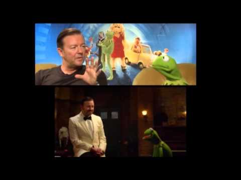 Watch Gervais and Fey Have Fun With 'Muppets' News Video Video
